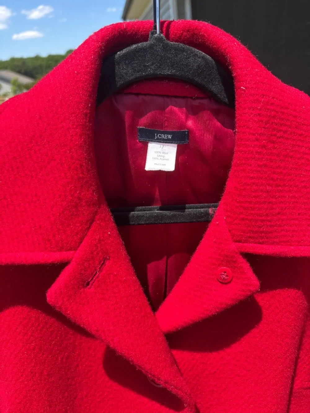 JCREW Red Lady Day Coat Vintage 12 - Picture 3 of 5